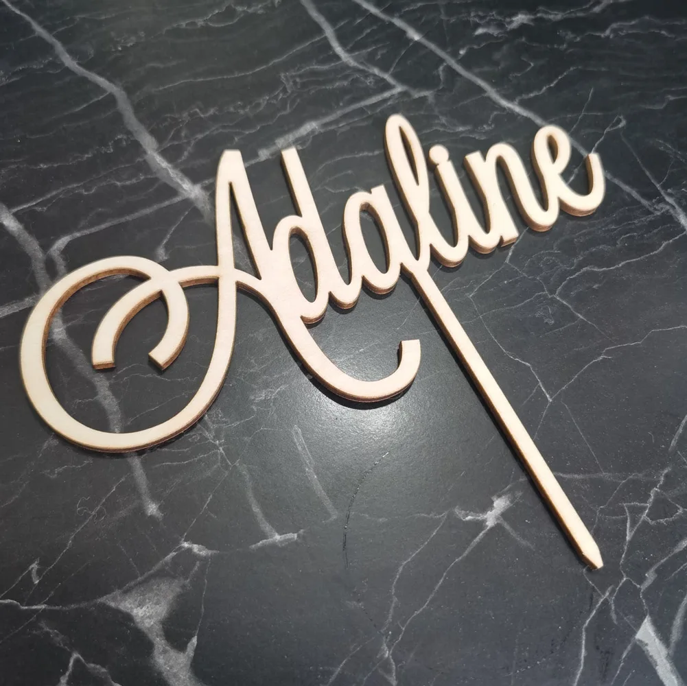 Personalized Name Wooden Acrylic Cake Topper, Custom Happy Birthday Cake Topper Party Decoration Kids Birthday Party Supplies