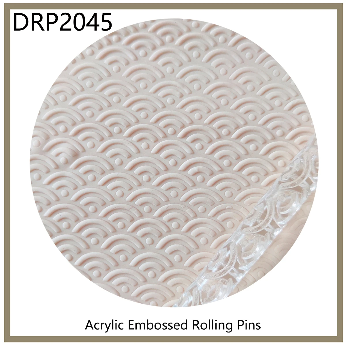 Kitchen Accessories Bakery Dough Tools Fondant Decoration Acrylic Embossed 3D Rolling Pin With Pattern