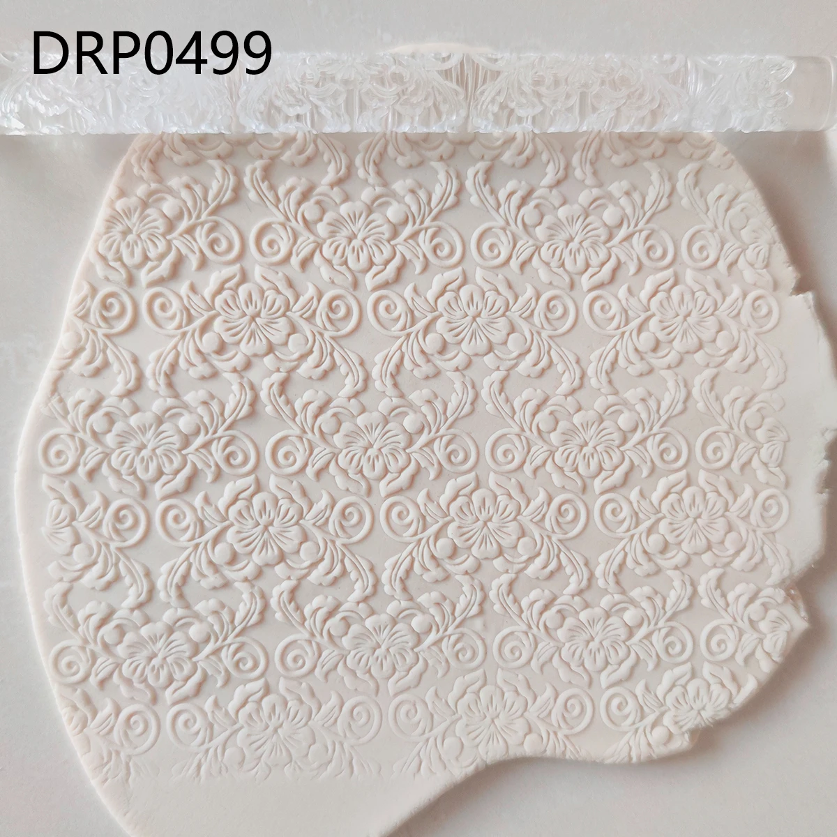 Kitchen Accessories Bakery Dough Tools Fondant Decoration Acrylic Embossed 3D Rolling Pin With Pattern
