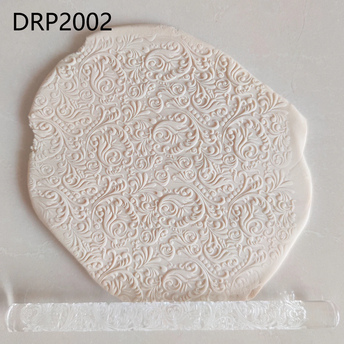 Kitchen Accessories Bakery Dough Tools Fondant Decoration Acrylic Embossed 3D Rolling Pin With Pattern