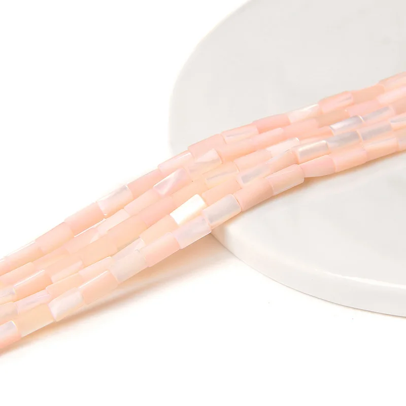 Colorful Natural Freshwater Shell Tube Beads Dyed Mother of Pearl Shell Loose Beads for Jewelry Making DIY Bracelet Necklace 15"