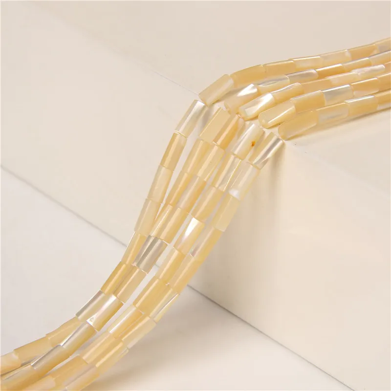 Colorful Natural Freshwater Shell Tube Beads Dyed Mother of Pearl Shell Loose Beads for Jewelry Making DIY Bracelet Necklace 15"