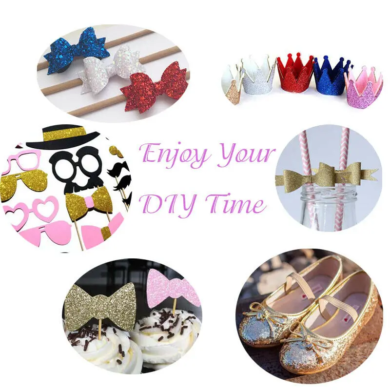 A4 20*30CM Sparkly Fine Glitter Solid Color Leatherette Fabric Sequins Faux Leather Sheet Craft for Making Bow Bag Shoe Decor