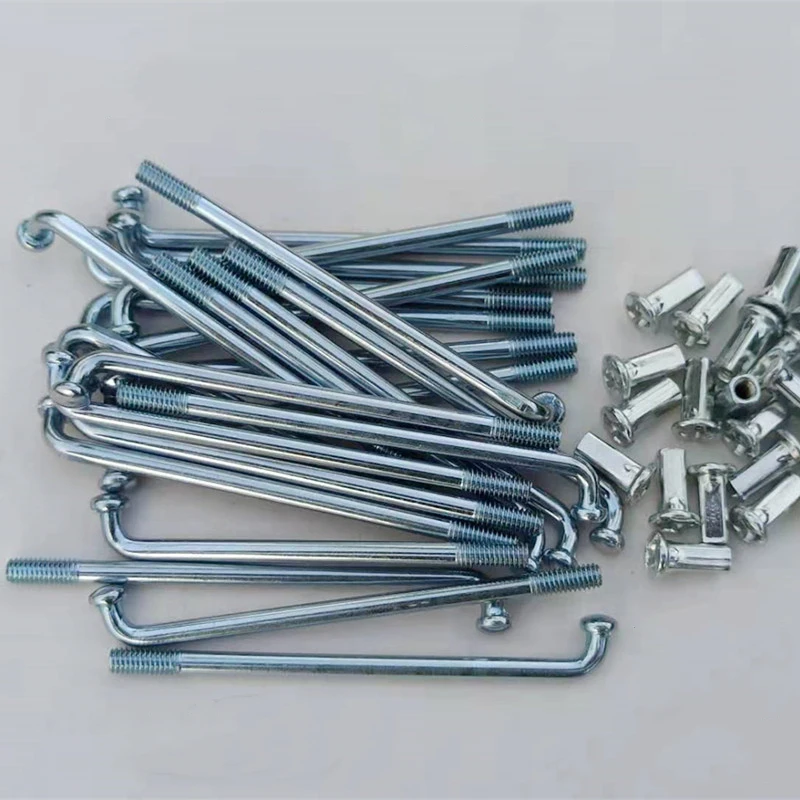 36pcs/lot Electric Bicycle Spokes 8G/9G Diameter 3.5mm/4.0mm Length 80-120mm Motorcycle Spokes + Nipples