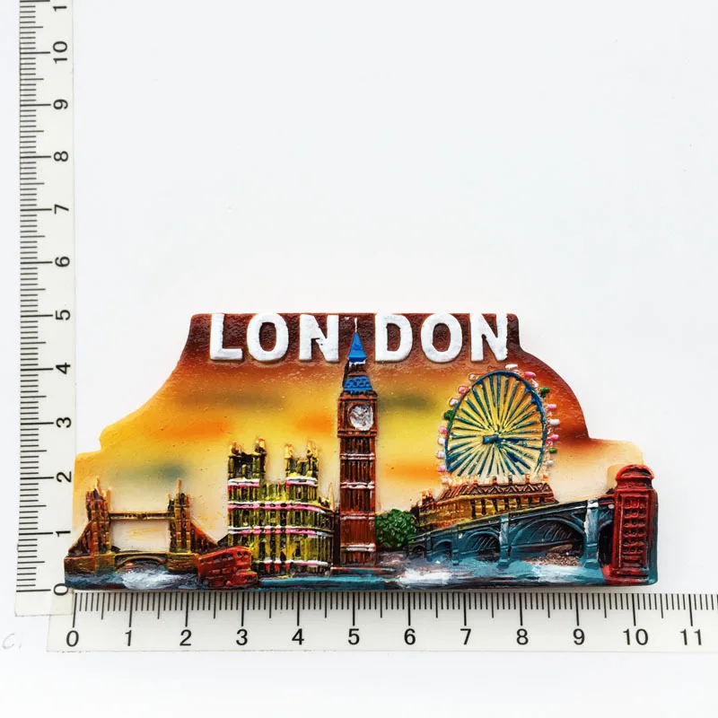 UK Tourist Souvenir British Refrigerator Sticker Manchester Oxford London Bus Big Ben Scotland Crafts Magnetic Fridge Decor
