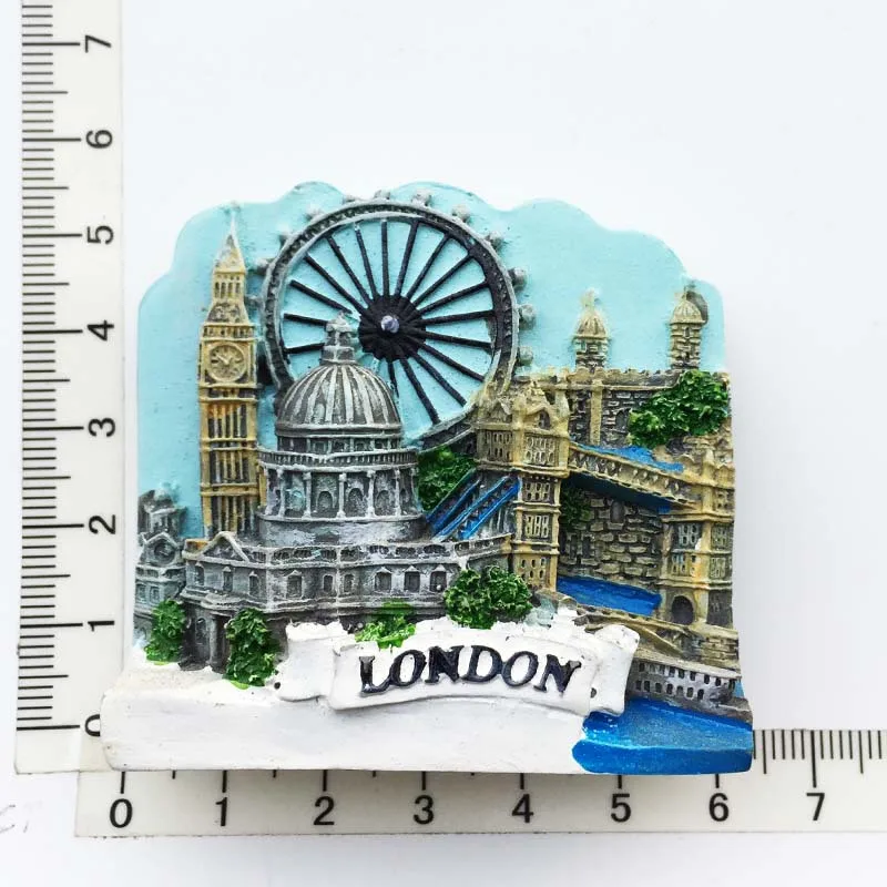 UK Tourist Souvenir British Refrigerator Sticker Manchester Oxford London Bus Big Ben Scotland Crafts Magnetic Fridge Decor