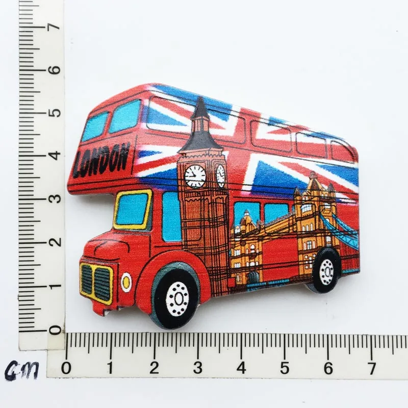 UK Tourist Souvenir British Refrigerator Sticker Manchester Oxford London Bus Big Ben Scotland Crafts Magnetic Fridge Decor