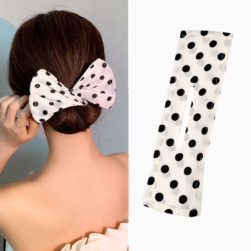 Deft Bun Hair Band Women Printed Headband Bow Donut Bun Maker DIY Hairstyle Braid Tool Ponytail Hair Twist Accessories topknot