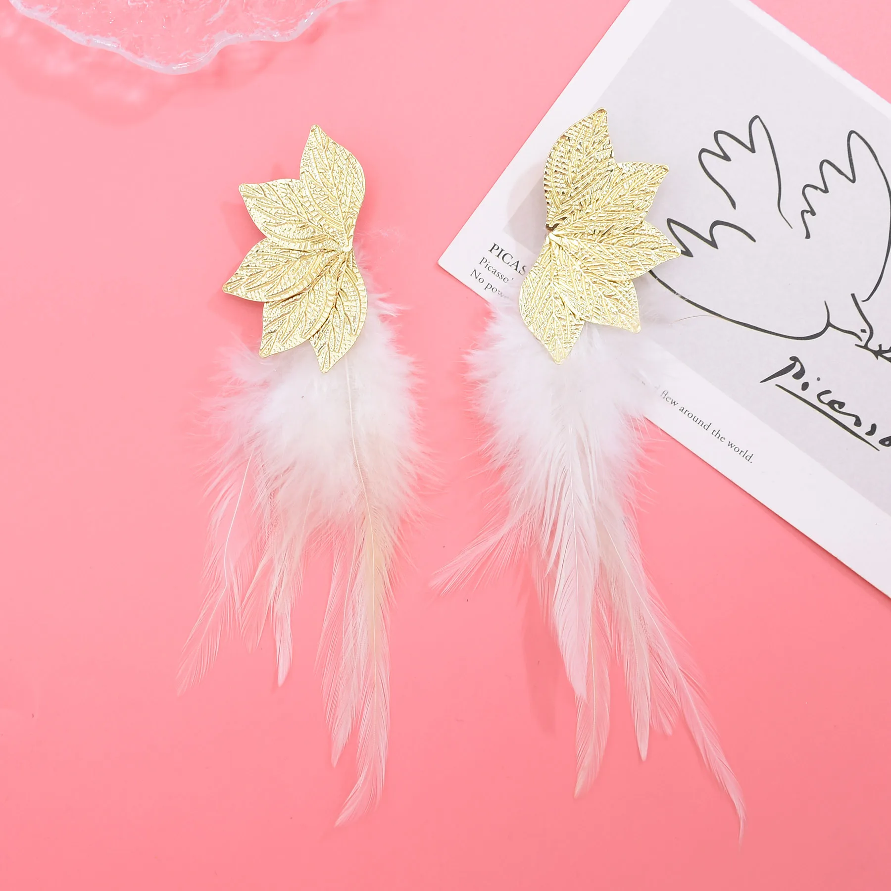 Bohemian Brown Blue Feather Tassel Earrings For Women New Indian Ethnic Long Drop Earrings Fashion Retro Christmas Jewelry