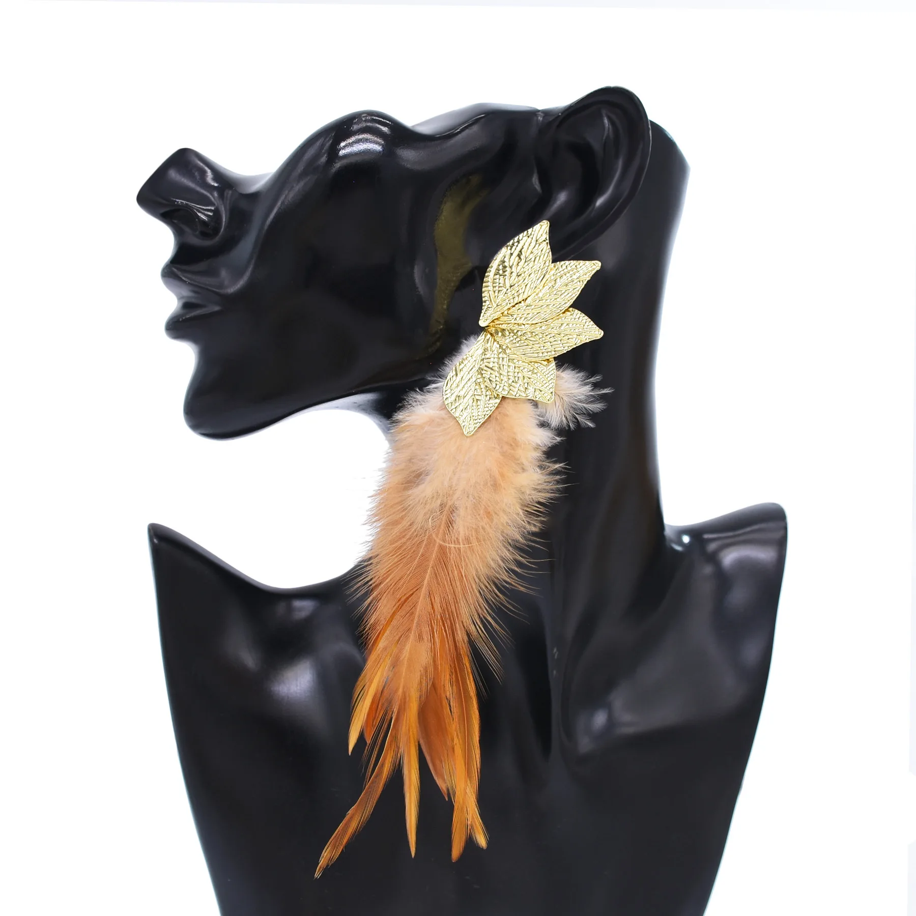 Bohemian Brown Blue Feather Tassel Earrings For Women New Indian Ethnic Long Drop Earrings Fashion Retro Christmas Jewelry