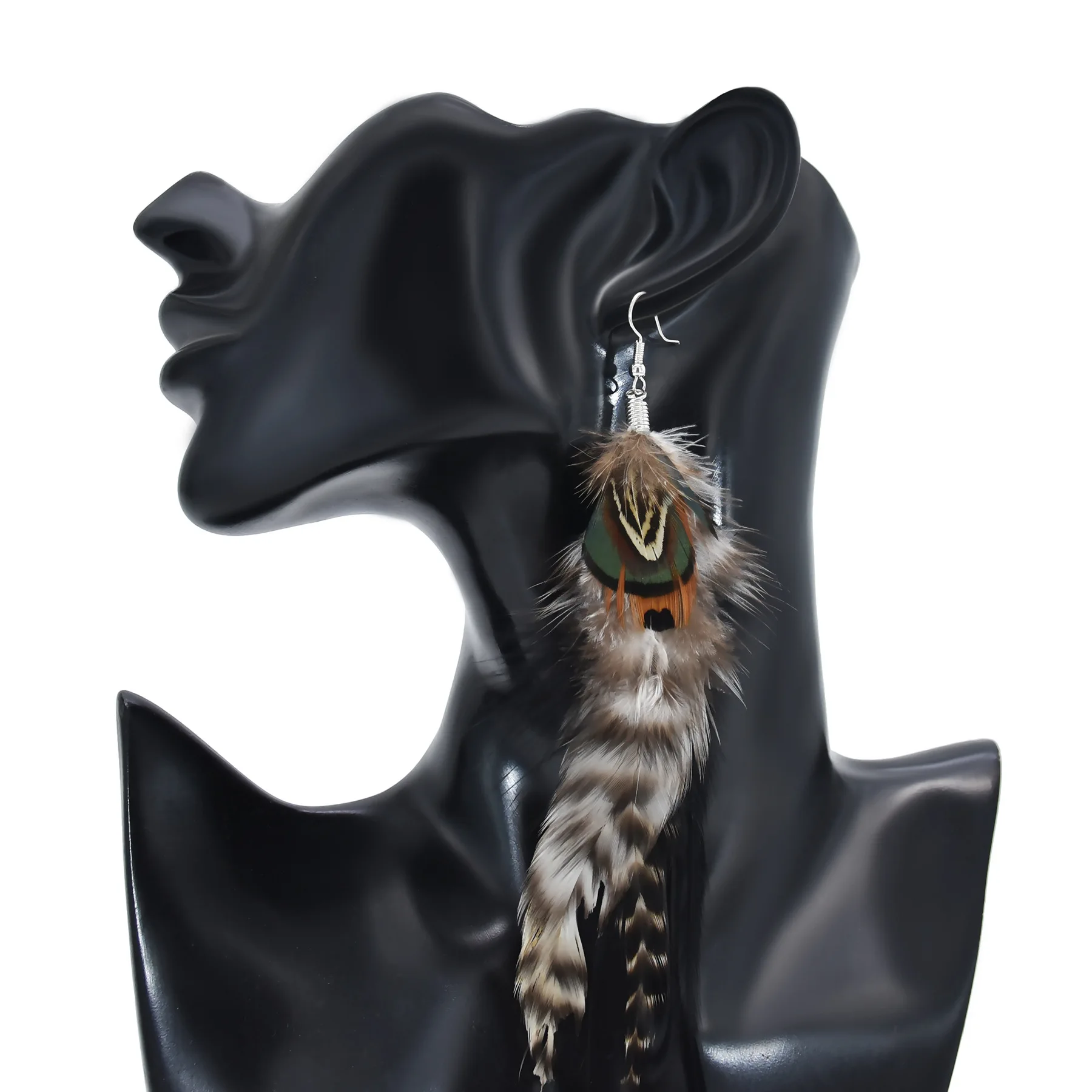 Bohemian Brown Blue Feather Tassel Earrings For Women New Indian Ethnic Long Drop Earrings Fashion Retro Christmas Jewelry