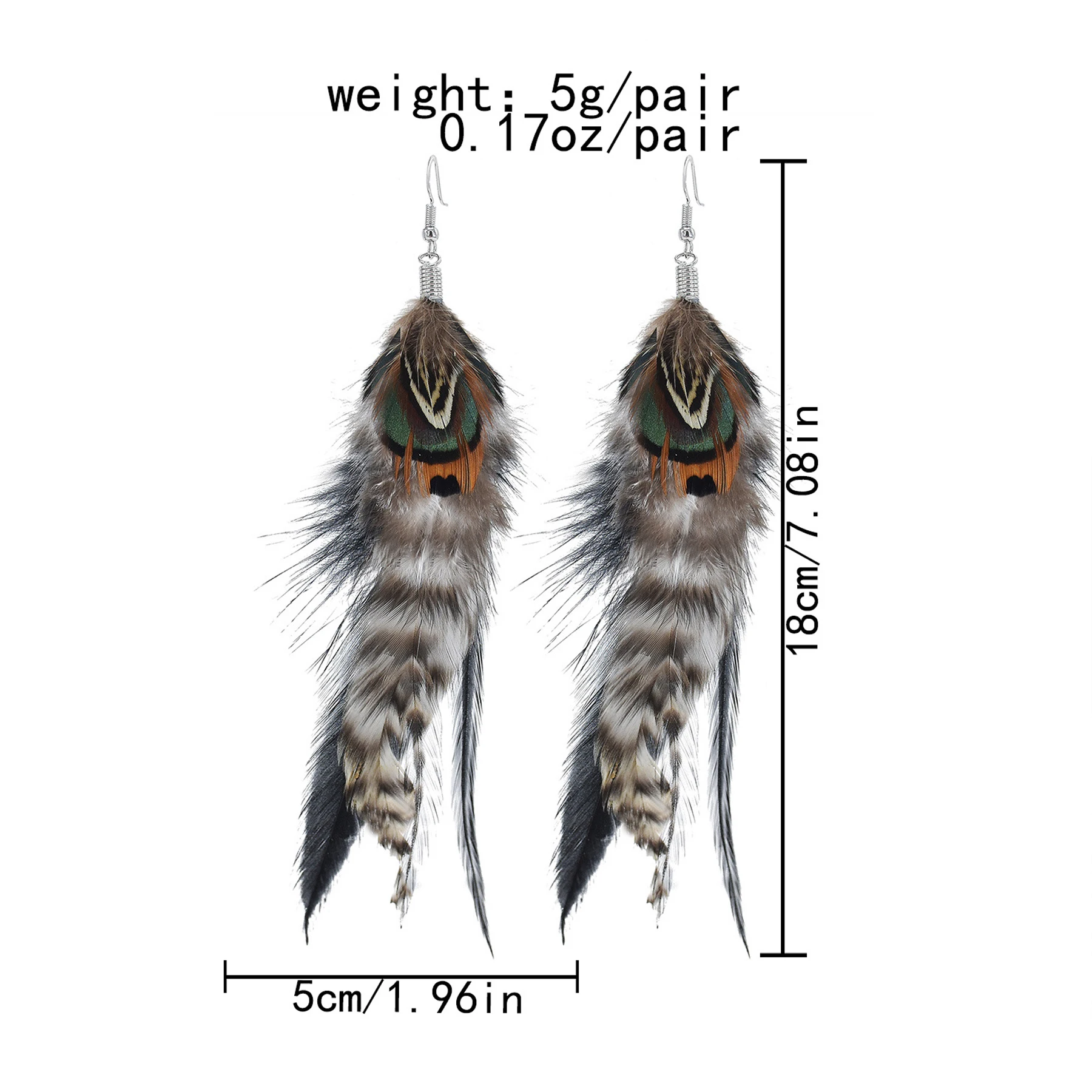 Bohemian Brown Blue Feather Tassel Earrings For Women New Indian Ethnic Long Drop Earrings Fashion Retro Christmas Jewelry