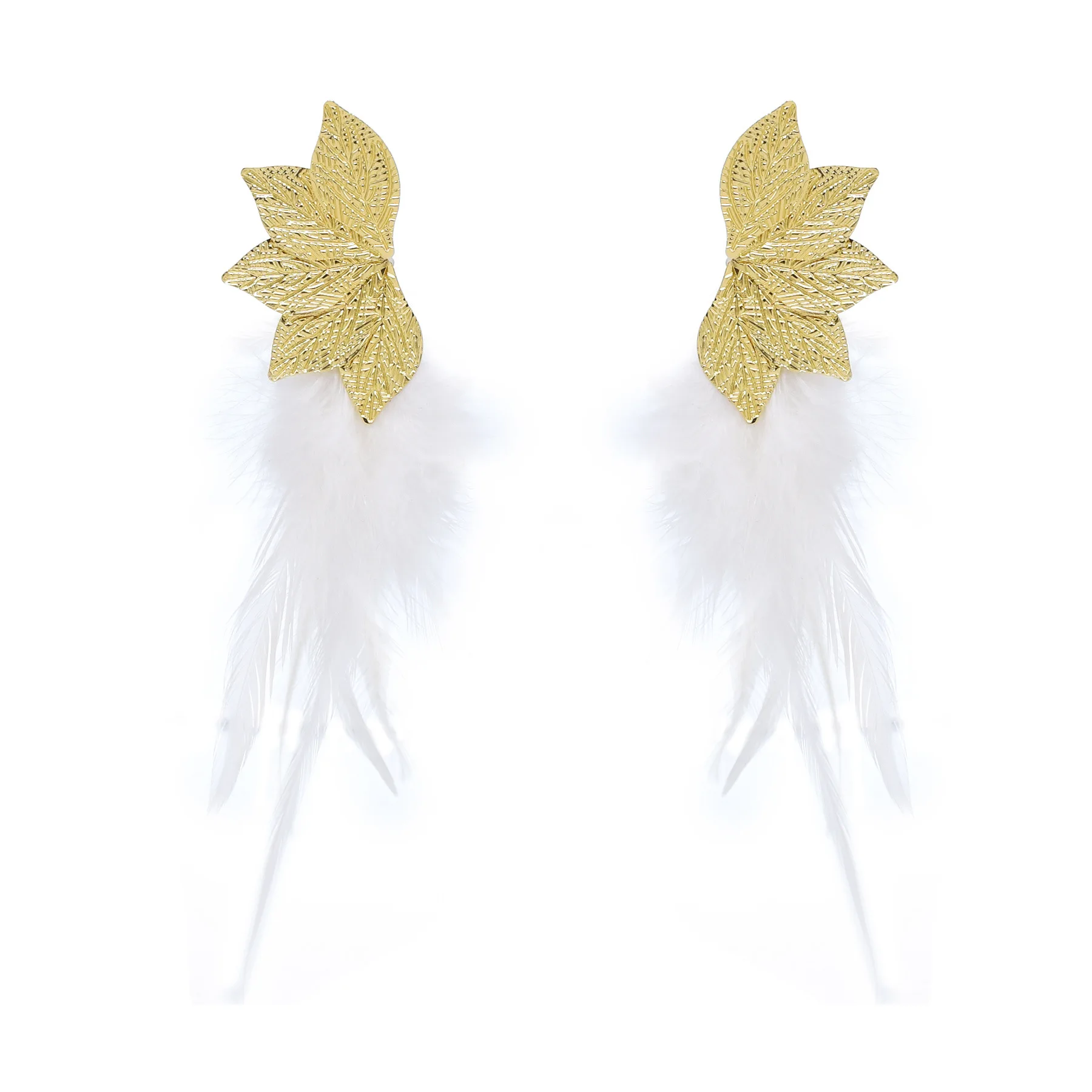 Bohemian Brown Blue Feather Tassel Earrings For Women New Indian Ethnic Long Drop Earrings Fashion Retro Christmas Jewelry