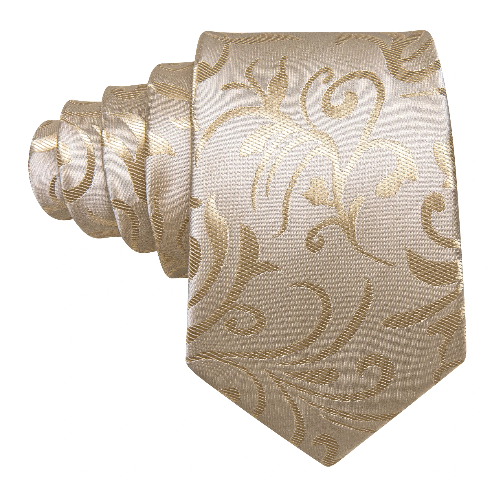 Fashion White Mens Wedding Tie Hanky Set Barry.Wang Designer Paisley Beige Floral Neckties For Male Gift Party Groom silk Office