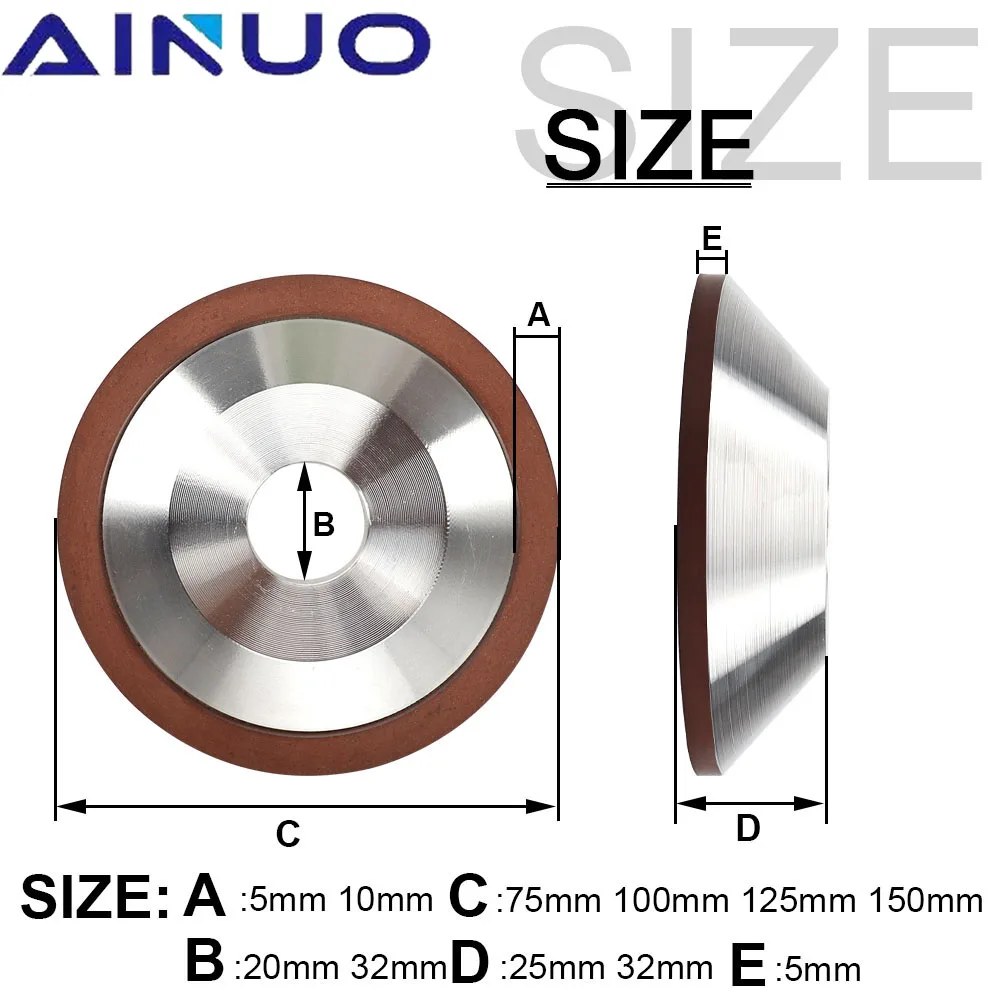 75/100/125/150mm Diamond Grinding Wheel Cup Grinding Wheel Grinding Tool for Polishing Milling Cutter Grinder Disc