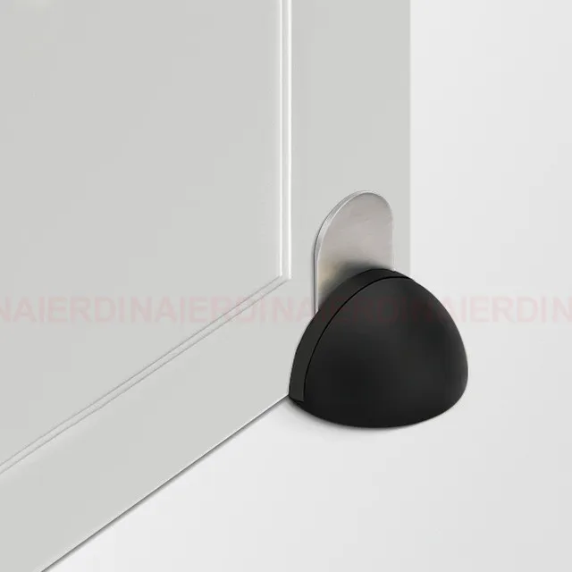 NAIERDI Magnet Door Stops Stainless Steel Door Holder Silver Magnetic Door Stopper Non-punch Doorstop Furniture Door Hardware