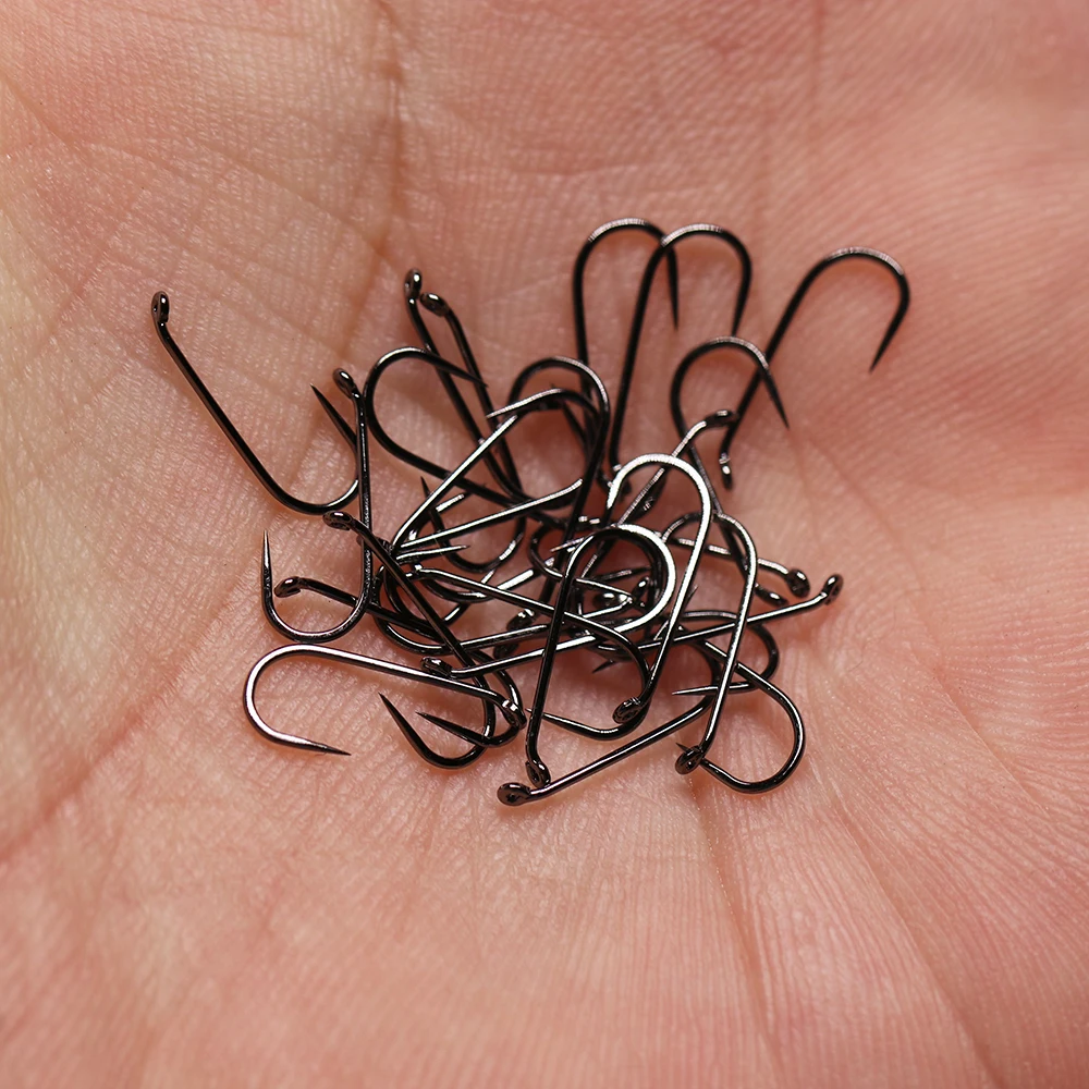 WIFREO 50pcs High Carbon Steel Fly Fishing Hooks 8#~22# Dry&Wet&Nymph&Shrimp Caddis Pupa Streamer Fly Tying Hooks