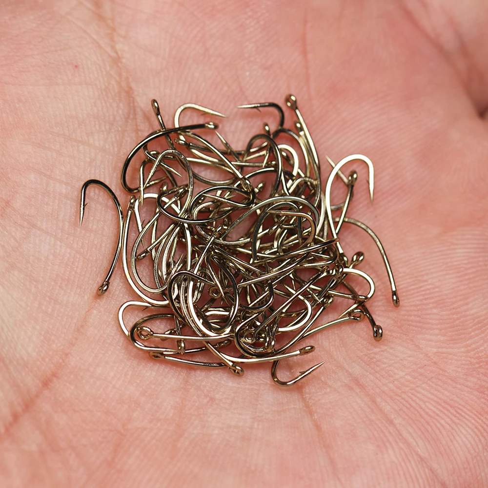 WIFREO 50pcs High Carbon Steel Fly Fishing Hooks 8#~22# Dry&Wet&Nymph&Shrimp Caddis Pupa Streamer Fly Tying Hooks