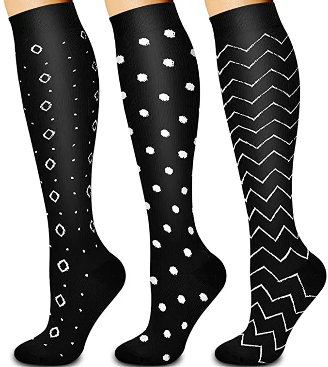 3/6/7/8 Pairs Lot Pack Women Men Elastic Sports Climbing Cycling Beautiful Leg Compression Socks Stockings Running Nurse Sox