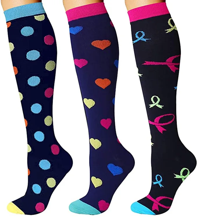 3/6/7/8 Pairs Lot Pack Women Men Elastic Sports Climbing Cycling Beautiful Leg Compression Socks Stockings Running Nurse Sox
