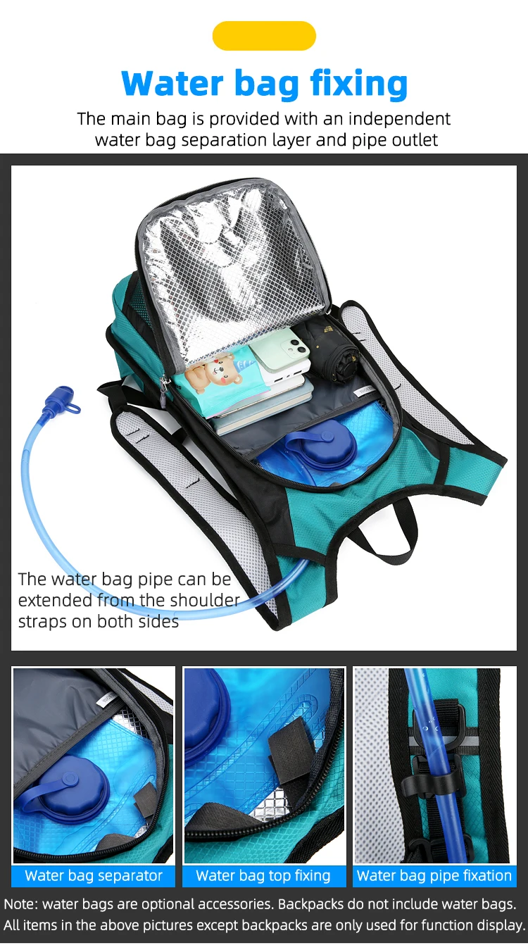 13L Bike Cycling Water Bag Backpack Outdoor Sport Running Climbing Hiking Hydration Bladder Storage Pack Waterproof Rucksack