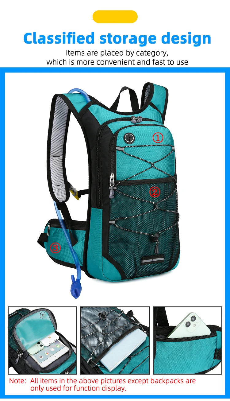 13L Bike Cycling Water Bag Backpack Outdoor Sport Running Climbing Hiking Hydration Bladder Storage Pack Waterproof Rucksack