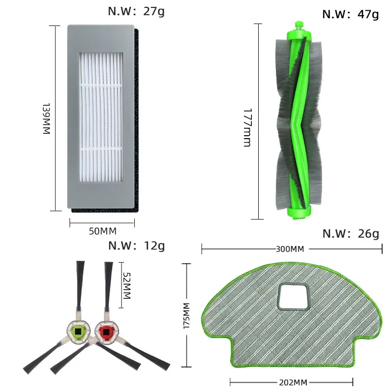For iRobot Roomba Combo 111 / 113 R113840 Main Side Brush Hepa Filter Mop Cloths Replacement Part Robot Vacuum Accessory