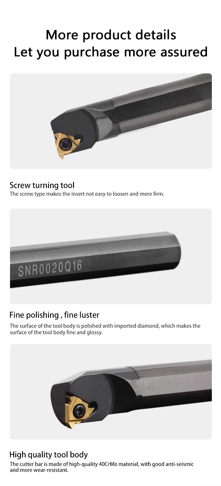 SNR0008K11 SNR/L0010K11 SNR/L0016Q16 SNR0020R22 SNR0025S22 Internal Thread Turning Tool SER SEL Lathe Cutter Bar CNC Tool Holder