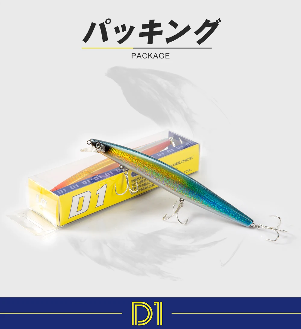 D1 Sea Fishing Lures 163mm 32g For Trout Wobbler Of Pike Floating Minnow Hard Swimbaits Spinning Lures Tackle DT5002