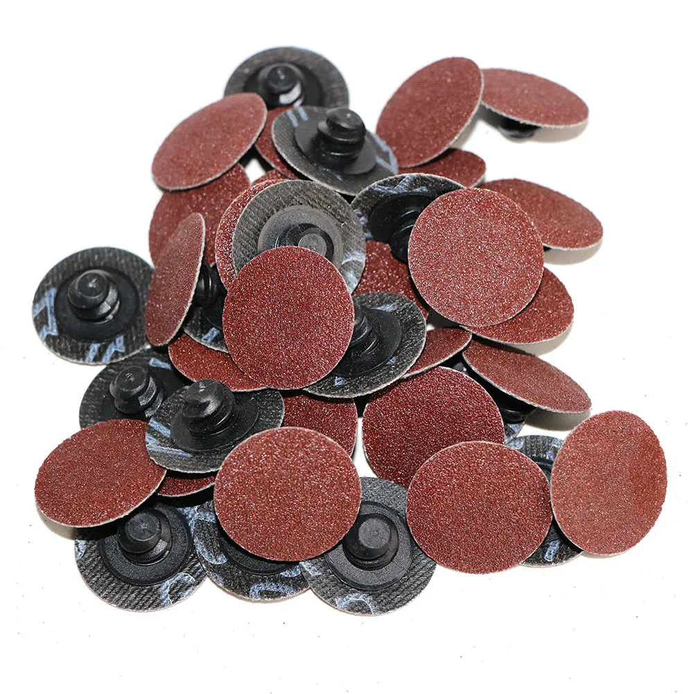 50Pcs/60pcs 2 inch 1" 3" Sanding Disc Roll Lock R-Type Sandpaper Abrasive Disc 75mm 50mm 24/36/40/80/120/240/320 Grit