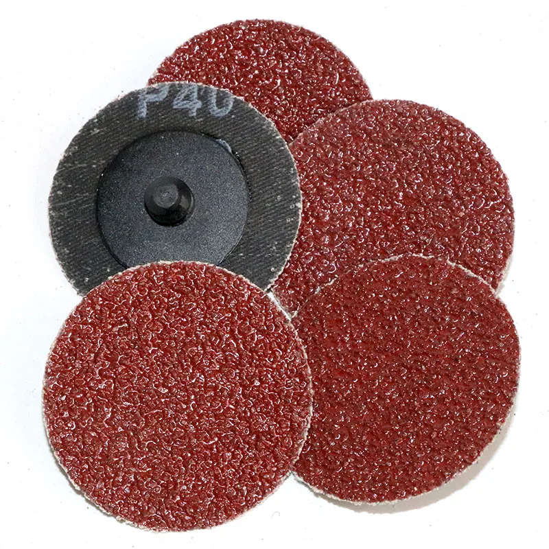 50Pcs/60pcs 2 inch 1" 3" Sanding Disc Roll Lock R-Type Sandpaper Abrasive Disc 75mm 50mm 24/36/40/80/120/240/320 Grit