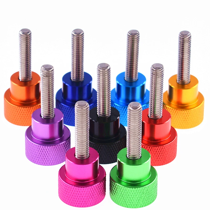 Colourful Knurled Thumbscrew M6 M8 Aluminum Knurled Head Stainless Steel Thread Hand Tighten Thumb Screw Bolt