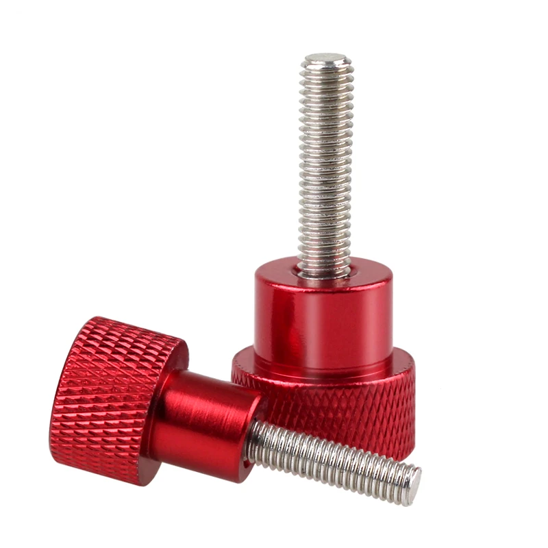 Colourful Knurled Thumbscrew M6 M8 Aluminum Knurled Head Stainless Steel Thread Hand Tighten Thumb Screw Bolt