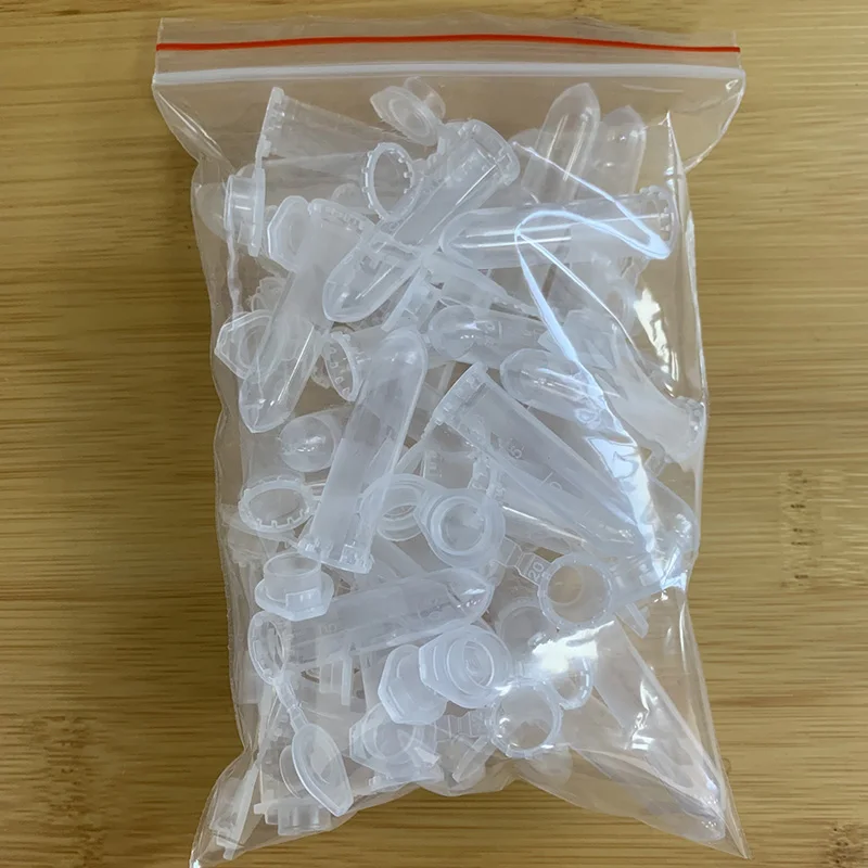 50 Pcs/set of 2ML Scientific Experiment Equipment Centrifuge Tube Transparent Plastic Sample Storage Container with Graduation