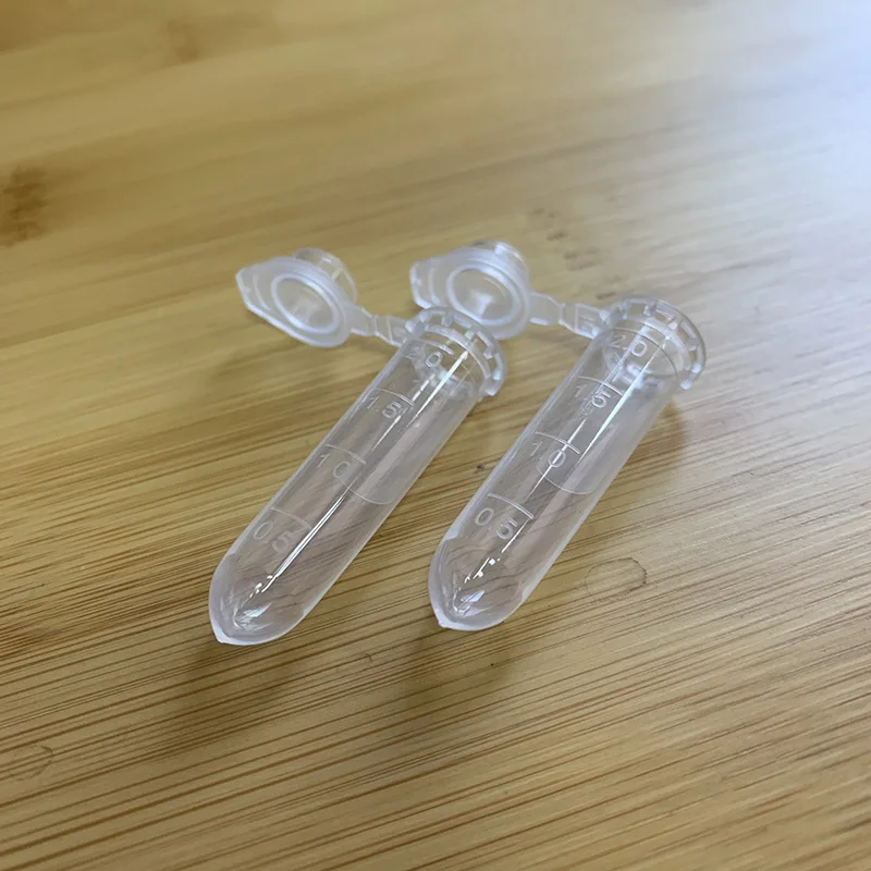 50 Pcs/set of 2ML Scientific Experiment Equipment Centrifuge Tube Transparent Plastic Sample Storage Container with Graduation