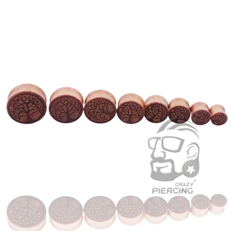 2pcs Wood Flesh Ear Plugs Tunnels Ear Piercings Earlets Saddle Woodern Earring Expander Gauge Double Flare Body Jewelry Piercing
