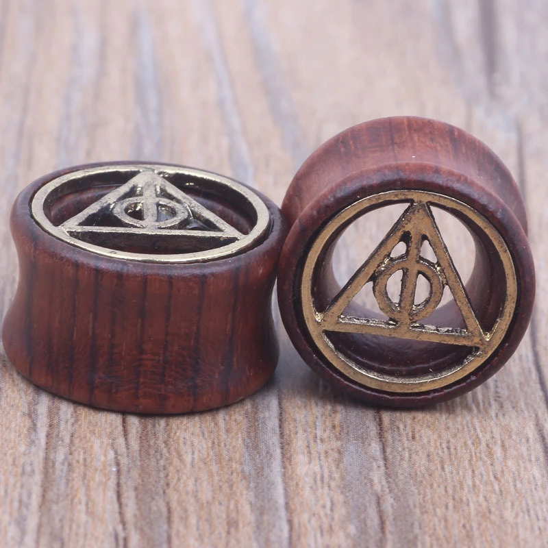 2pcs Wood Flesh Ear Plugs Tunnels Ear Piercings Earlets Saddle Woodern Earring Expander Gauge Double Flare Body Jewelry Piercing