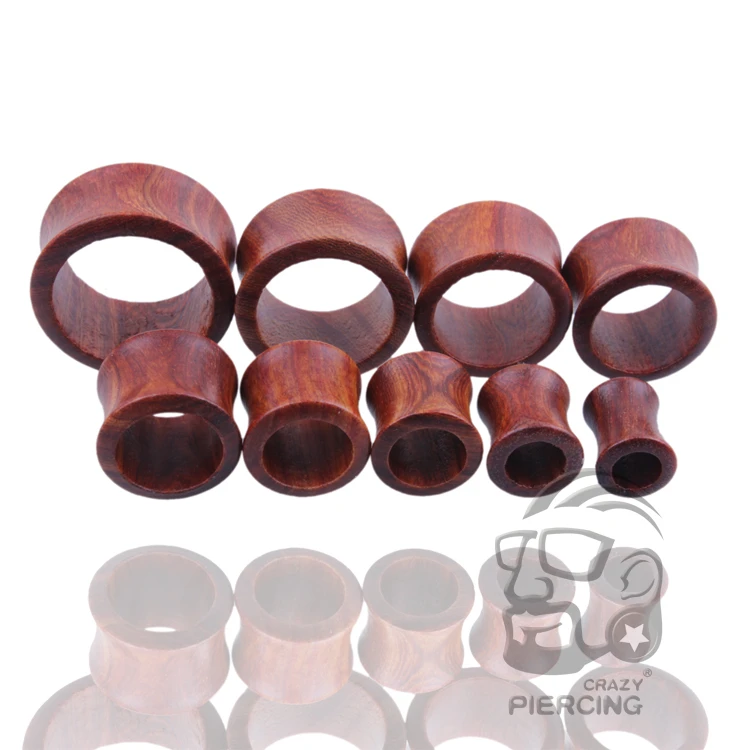 2pcs Wood Flesh Ear Plugs Tunnels Ear Piercings Earlets Saddle Woodern Earring Expander Gauge Double Flare Body Jewelry Piercing
