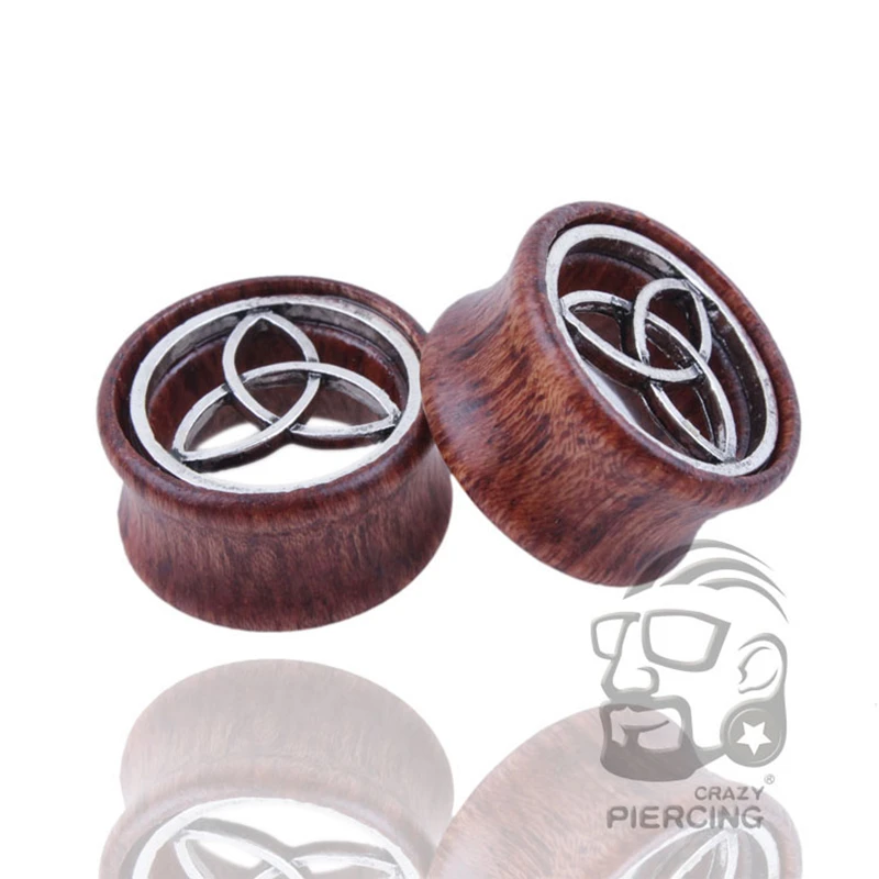 2pcs Wood Flesh Ear Plugs Tunnels Ear Piercings Earlets Saddle Woodern Earring Expander Gauge Double Flare Body Jewelry Piercing