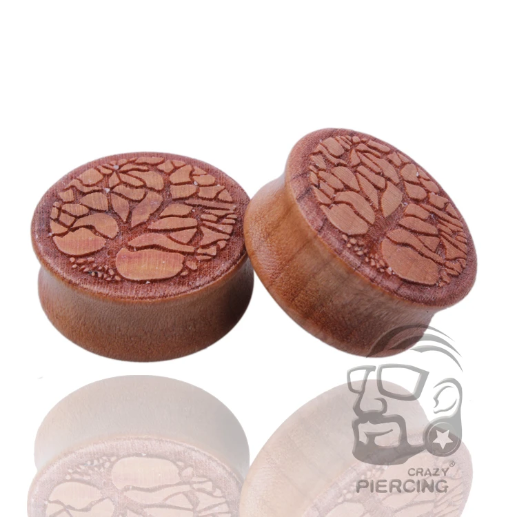 2pcs Wood Flesh Ear Plugs Tunnels Ear Piercings Earlets Saddle Woodern Earring Expander Gauge Double Flare Body Jewelry Piercing