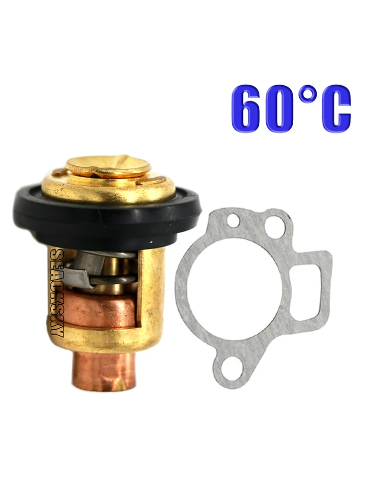 Thermostat 66M-12411-00 6G8-12411 and Gasket 62Y-12411-A1 for YAMAHA 4 stroke 2.5HP 4HP 8HP 15HP 30HP 40HP 50HP 60HP 70HP 80HP
