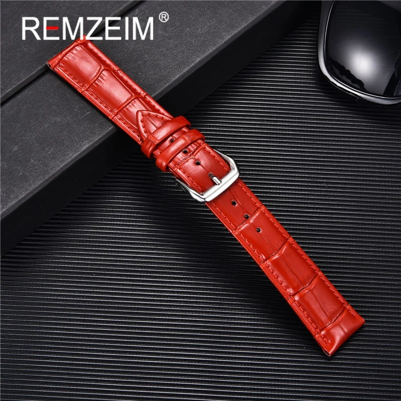 Genuine Leather Watchbands 14/16/18/20/22mm Watch Band Strap Steel Pin Buckle High Quality Wrist Belt Bracelet + Tool