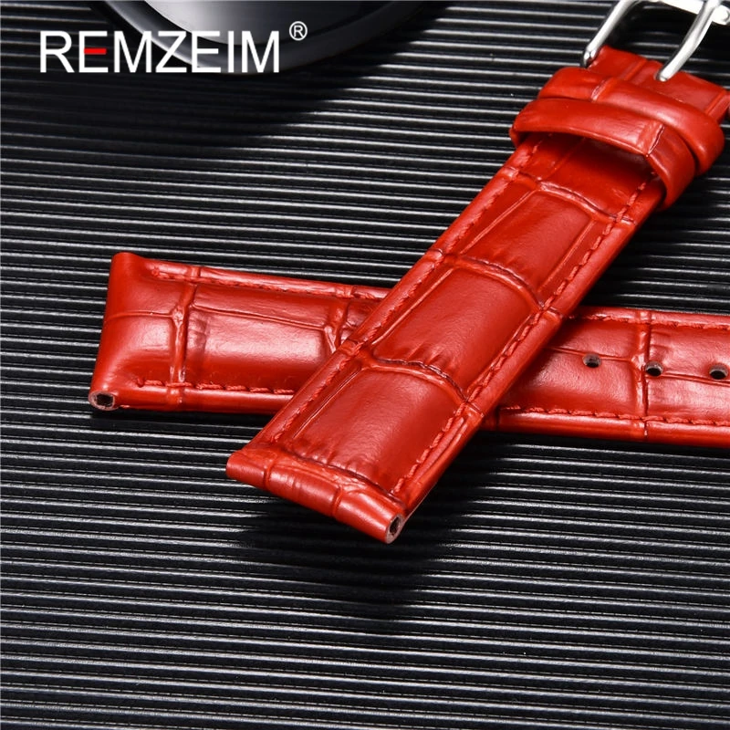 Genuine Leather Watchbands 14/16/18/20/22mm Watch Band Strap Steel Pin Buckle High Quality Wrist Belt Bracelet + Tool