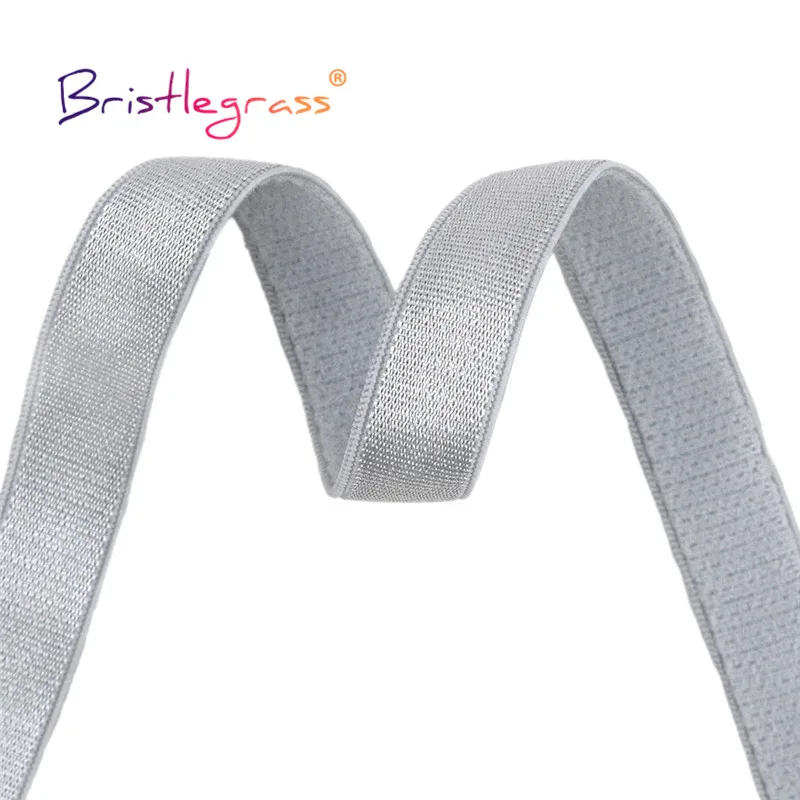 BRISTLEGRASS 2 5 10 Yard 3/8" 10mm Shiny Bra Strap Elastic Band Nylon Spandex Shoulder Tape Underwear Lingerie Dress Sewing Trim