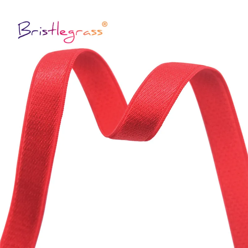 BRISTLEGRASS 2 5 10 Yard 3/8" 10mm Shiny Bra Strap Elastic Band Nylon Spandex Shoulder Tape Underwear Lingerie Dress Sewing Trim