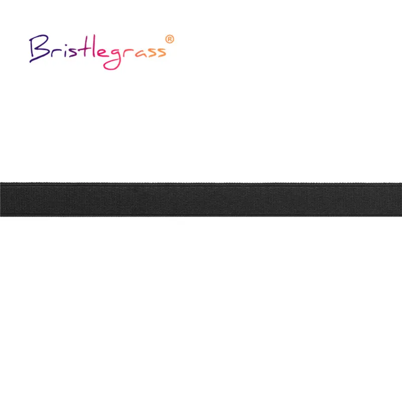 BRISTLEGRASS 2 5 10 Yard 3/8" 10mm Shiny Bra Strap Elastic Band Nylon Spandex Shoulder Tape Underwear Lingerie Dress Sewing Trim