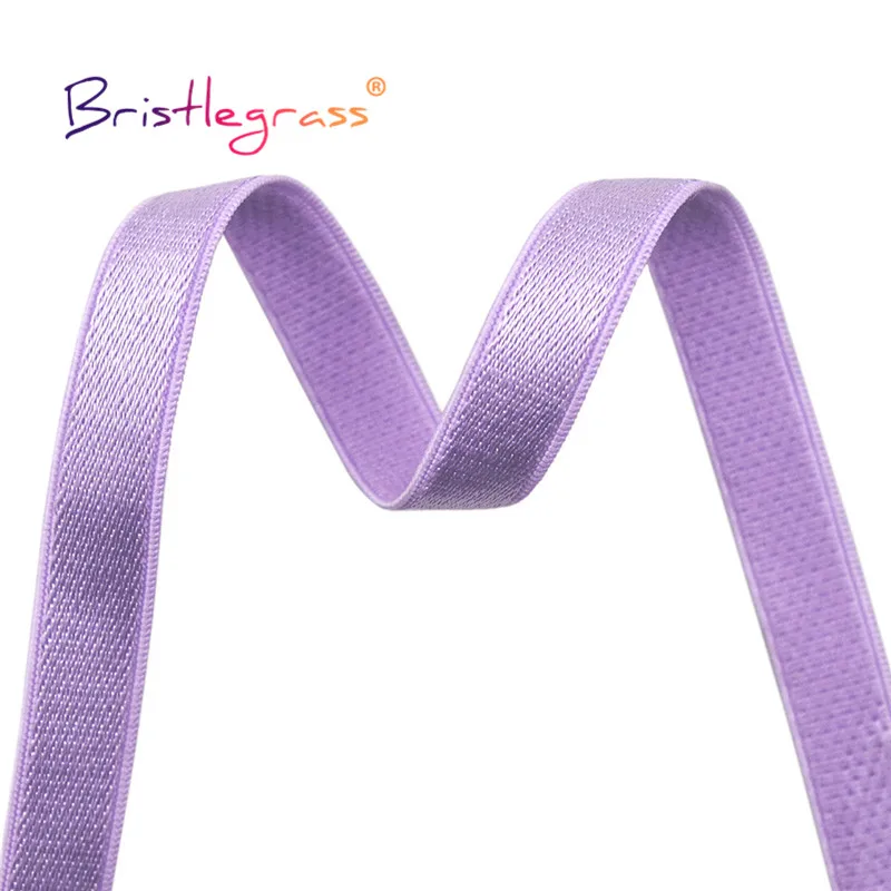 BRISTLEGRASS 2 5 10 Yard 3/8" 10mm Shiny Bra Strap Elastic Band Nylon Spandex Shoulder Tape Underwear Lingerie Dress Sewing Trim