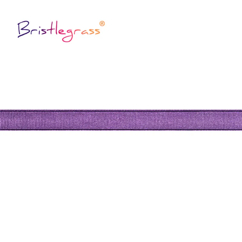 BRISTLEGRASS 2 5 10 Yard 3/8" 10mm Shiny Bra Strap Elastic Band Nylon Spandex Shoulder Tape Underwear Lingerie Dress Sewing Trim