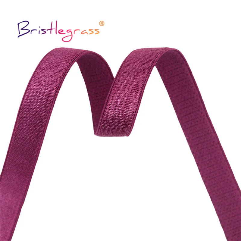 BRISTLEGRASS 2 5 10 Yard 3/8" 10mm Shiny Bra Strap Elastic Band Nylon Spandex Shoulder Tape Underwear Lingerie Dress Sewing Trim
