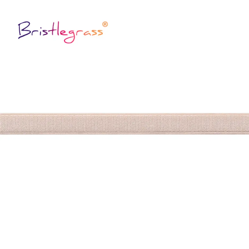 BRISTLEGRASS 2 5 10 Yard 3/8" 10mm Shiny Bra Strap Elastic Band Nylon Spandex Shoulder Tape Underwear Lingerie Dress Sewing Trim